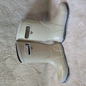 White Bog glitter rainboots